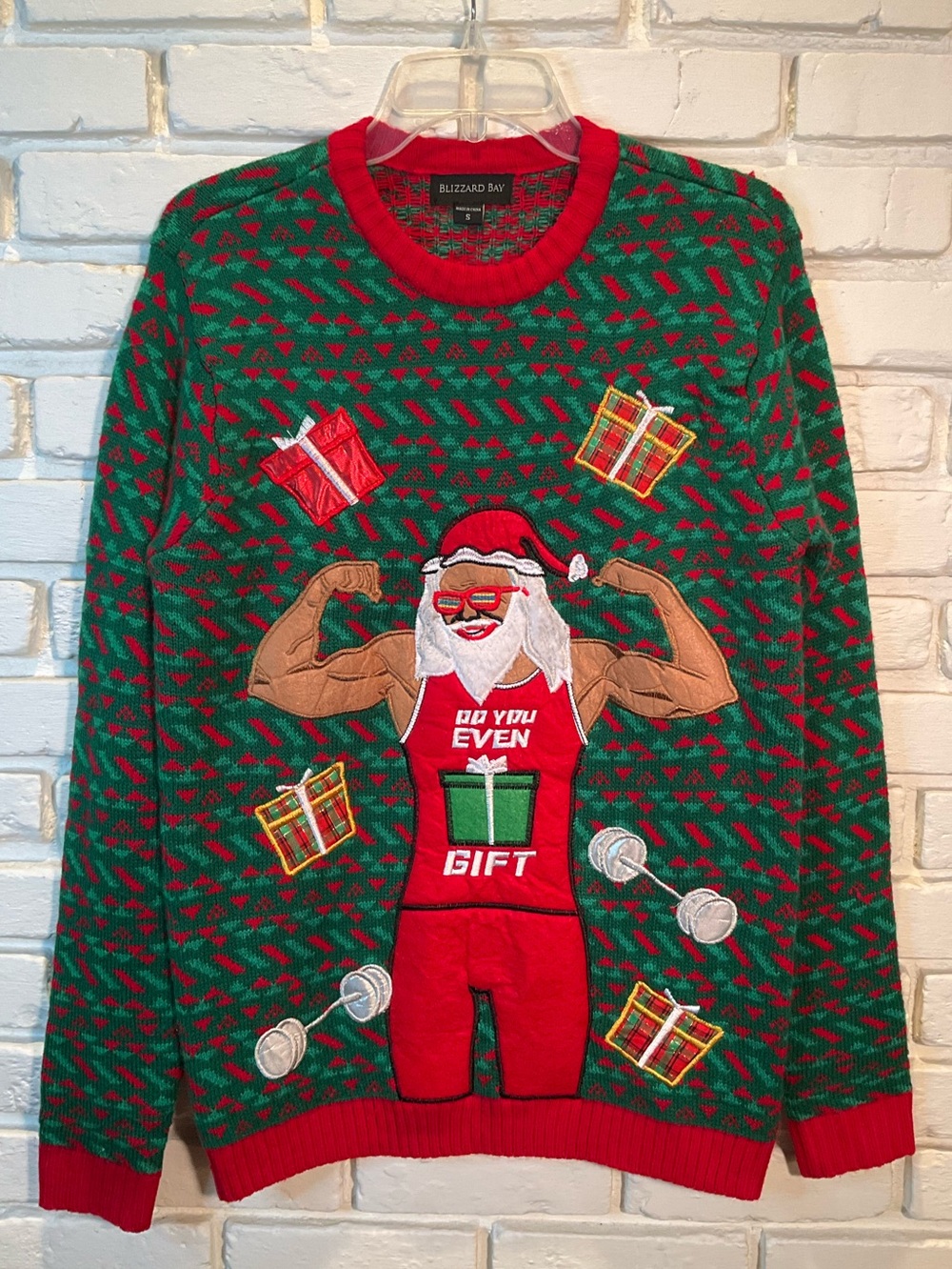 Ugly Christmas Sweater Fitness themed unisex small